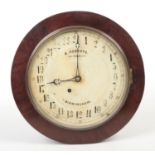 An early Victorian mahogany cased 24 hour wall clock. With painted dial having 24 hour markers and