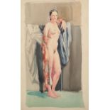 Harry Arthur Riley R.I. (1895-1966), a watercolour study of a nude female (53cm x 33cm). (Postage