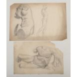 Harry Arthur Riley R.I. (1895-1966), a pencil and charcoal sketch of a female torso and male