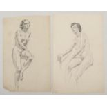 Harry Arthur Riley R.I. (1895-1966), two pencil sketches, studies of nude females (40.5cm x 26cm and