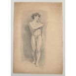 Harry Arthur Riley R.I. (1895-1966), a pencil sketch, study of a standing nude male, signed Harry