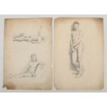 Harry Arthur Riley R.I. (1895-1966), a charcoal and pencil sketch, studies of a seated female and