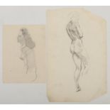 Harry Arthur Riley R.I. (1895-1966), two working pencil sketches, studies of nude females (40.5cm