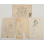 Harry Arthur Riley R.I. (1895-1966), four pencil sketches, to include two of young boys (one