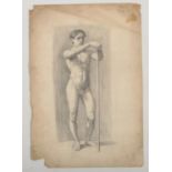 Harry Arthur Riley R.I. (1895-1966), a pencil and charcoal sketch, study of a nude male, signed H