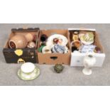 Three boxes of miscellaneous ceramics included, Sadler mint pot, Marks & Spencer Claremont vase