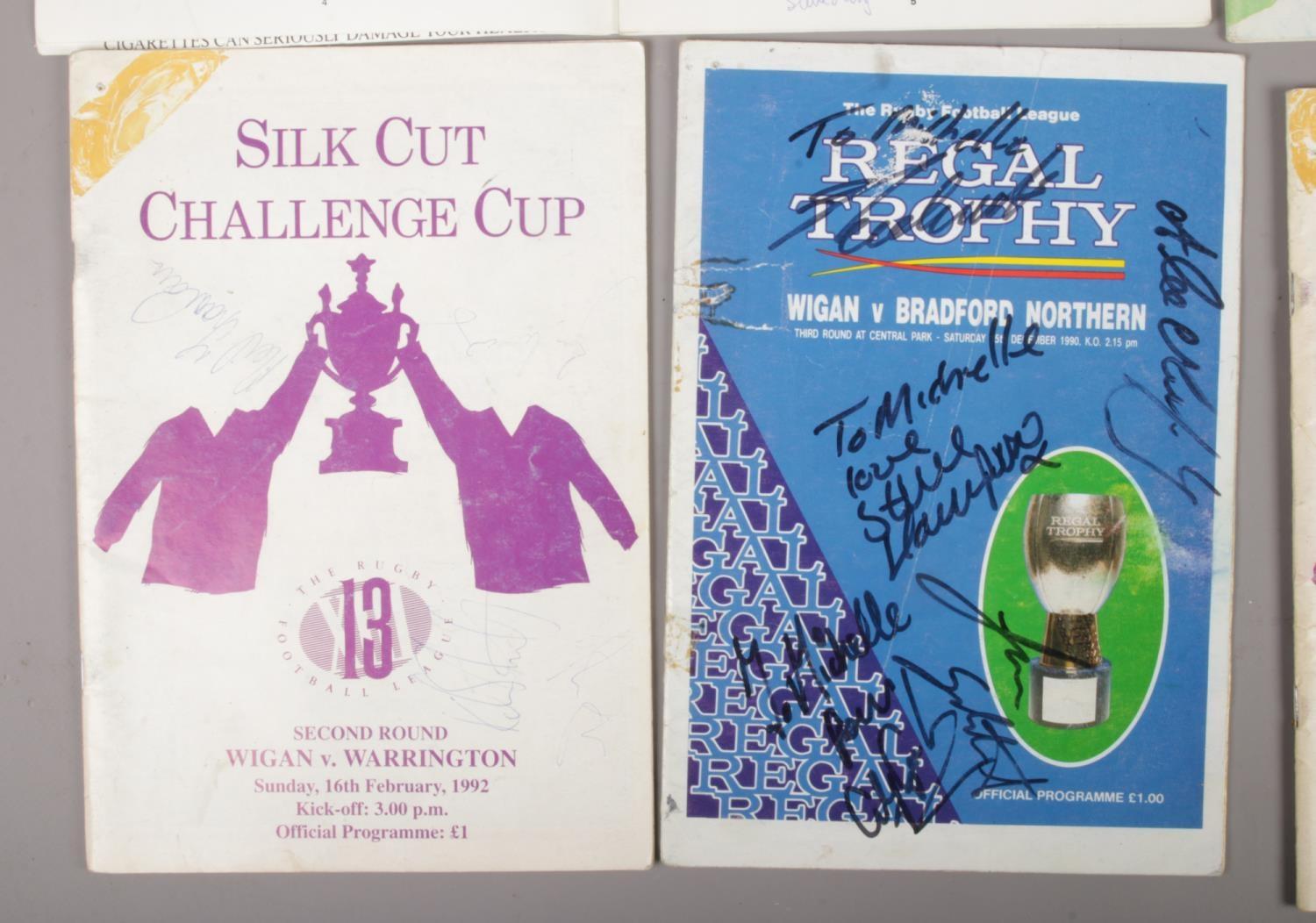 Ten Rugby League cup matchday programmes, to include tickets and autographs. - Image 2 of 5