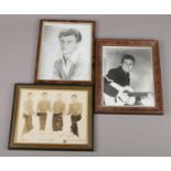 Three framed autographed photos, to include Danny and The Juniors, Duane Eddy and Bobby Rydell.