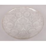 A French Lalique style dish, with moulded floral decoration.
