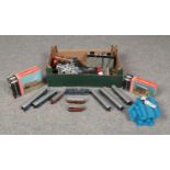 A collection of mainly 00 guage scale model railway trains and trams. Included, a Duette power unit,