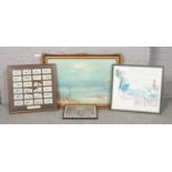 A collection of framed pictures, to include Wilcox oil, Joe Scarborough limited edition print,