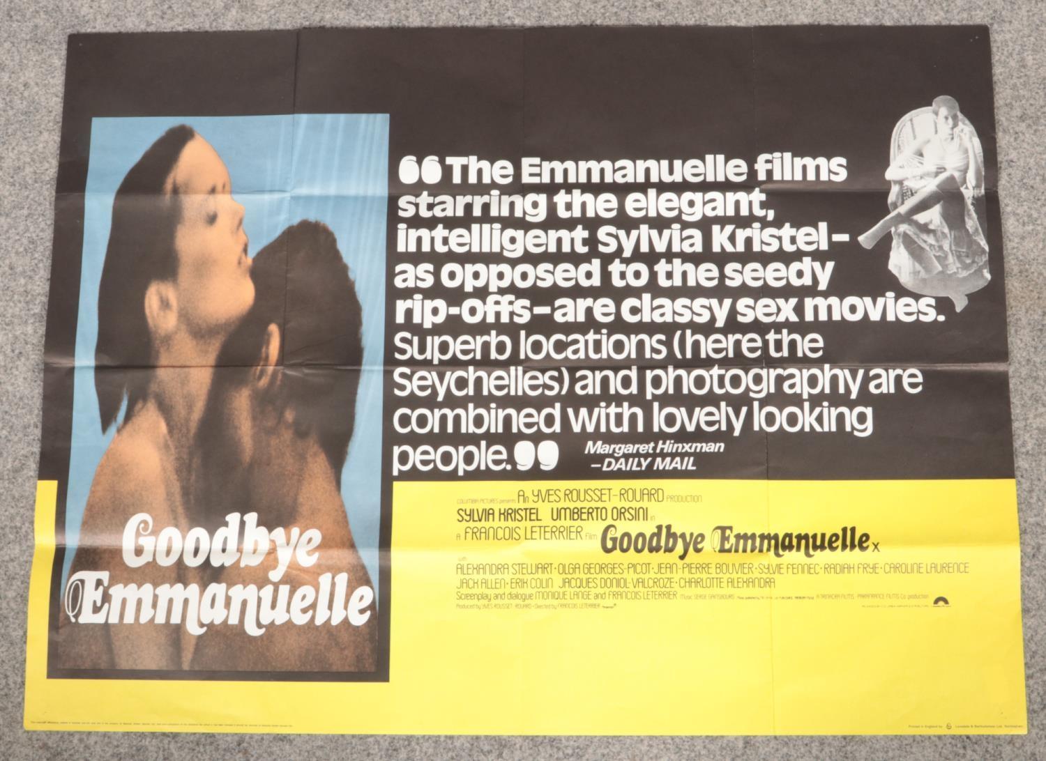 A quad film poster for Goodbye Emmanuelle.