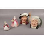 Two Royal Doulton character jugs Porthos D6440, The Lawyer D6498, to include Janet H.N.1537, Valerie