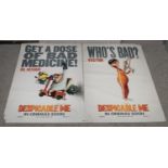 Two large double sided Despicable Me film posters.(182x122cm)