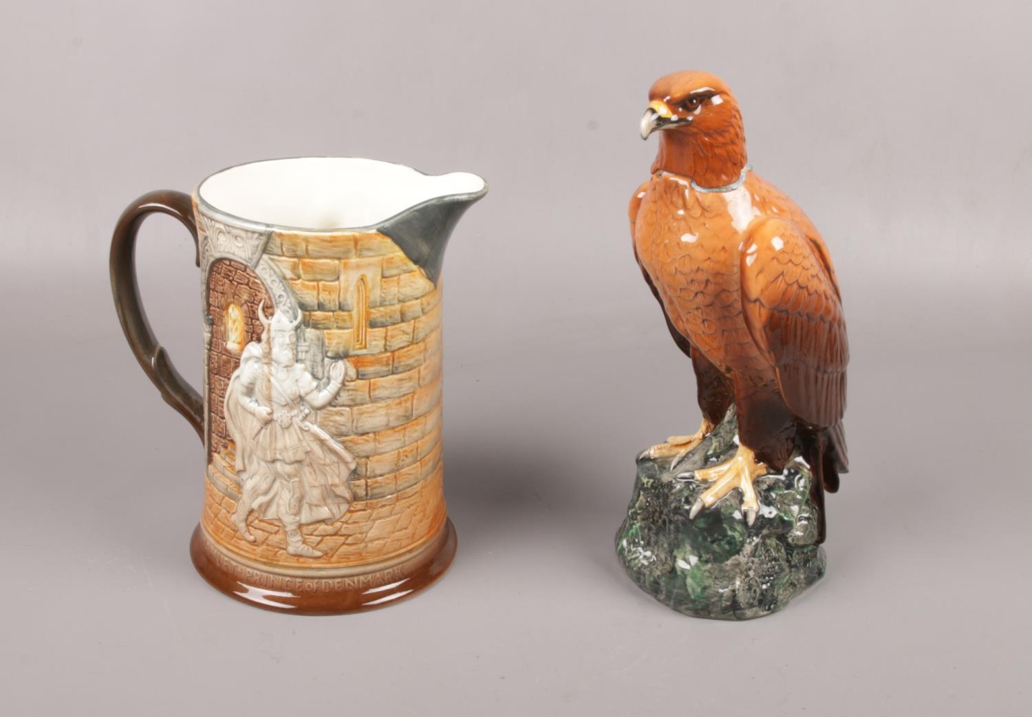 A Beswick Hamlet Jug (1146), included a Royal Doulton Golden Eagle Decanter, modelled by John.G.