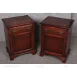 A pair mahogany of Georgian style bedside cabinets. (50cm x 69cm)