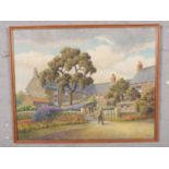 A Cyril Kaye oil on board, Worsbrough Village, signed by the artist. (40cm x 50cm). Frame 42.5cm x
