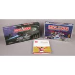 A boxed Monopoly World cup France 1998 edition along with a boxed Monopoly Star Trek The next