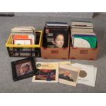 Three boxes of mainly classical LP records, to include approximately 24 box sets.