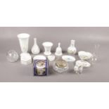 A collection of ceramics and glassware to include, Wedgewood Melanie, Aynsley Wild Tudor and a glass