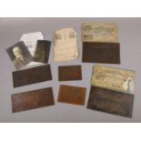 A collection of antique copper printing plates for Sheffield steel works, mainly George Clark, to