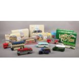 A collection of Corgi boxed die cast vehicles, Daimler Utility 97827, The Ruddles Truck 97752, AEC