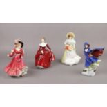 Four Royal Doulton figurines, 'Fragrance' HN.3311, 'May' HN 2746, Lady Doulton 'Jane' HN.3711,