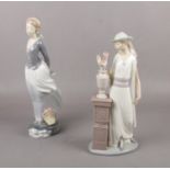 A Lladro figure 'Sea Breeze' No. 4922, 37cm height to include Lladro figure of a Lady by a