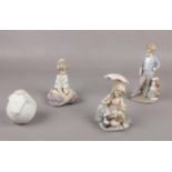 A collection of Lladro figures, Serene Valenciana No. 5867, Sunday's Child No. 6023, Monday's