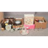 Four boxes of miscellaneous consisting of ceramics, glassware etc, to include, a Denby "Sundance"