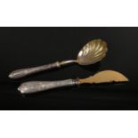 A Russian Art Nouveau style 1908 Silver handled fish knife with the 84 Kokoshnik mark and a