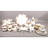 A quantity of fine bone china, mostly Royal Albert "Old Country Rose", comprising of, teapot, coffee