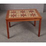 A vintage teak tile top coffee table ( 47.5cm height 51.5cm width)