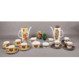 Two J & G Meakin part coffee sets, coffee pots, cups, saucers, milk jug, sugar pot etc to include