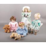 Four The Ashton Drake Galleries Dolls, 'Little Bo Peep', 'Kaitlyn wants a Kiss', ' Gracie' '