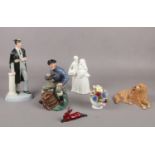 Six Royal Doulton ceramic figures, The Lobster Man HN.2317, The Graduate HN. 3017, Images Bride &