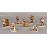 Seven Goebel ceramic figures, Farm Boy Hum 66, Playmates Hum 58, Friends Hum 136 examples to include