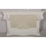 A painted bevel edge over mantle mirror. (75cm x 105cm)