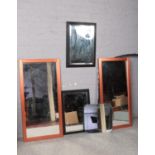A selection of five mirrors in different sizes to include, two mirrors (118 x 59cm), two mirrors (69