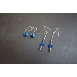 2 pairs Swarovski blue crystal earrings