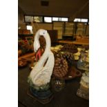 Swan metal doorstop and mixed items