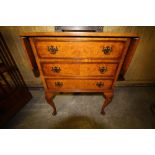 Figured walnut drop leaf side table