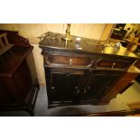 Oak linen storage cupboard with trays