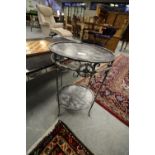 Metal two tier table