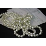 Simulated Pearl knotted single strand necklace, 71cm long