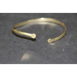 18ct gold open bangle 11grams