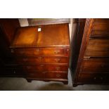 Modern mahogany bureau