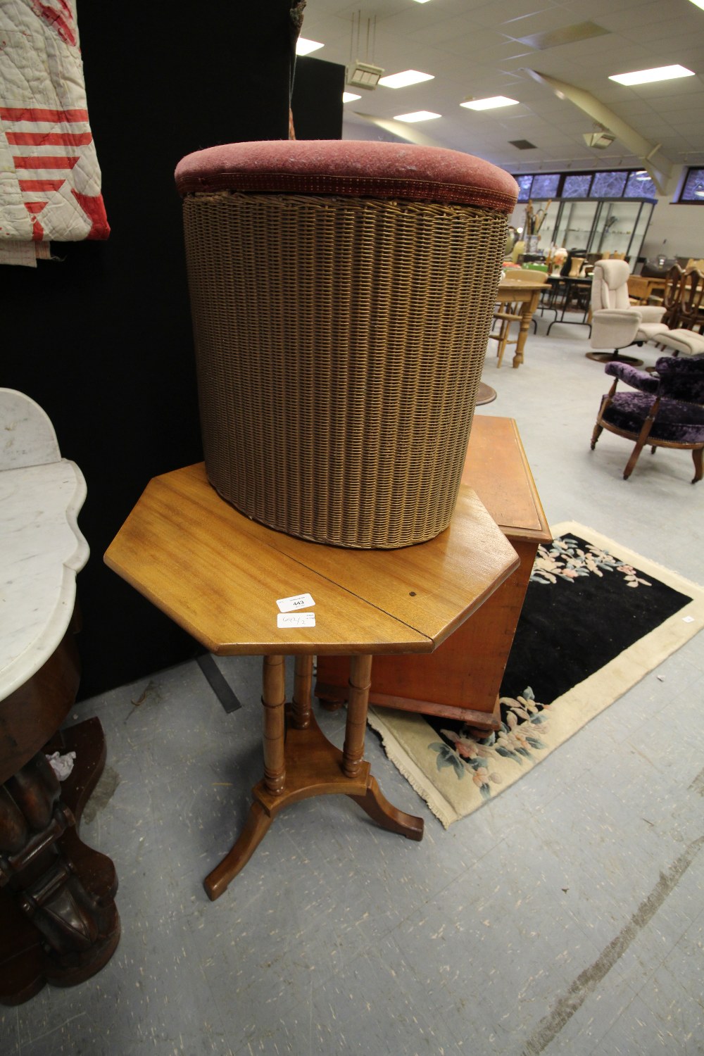Lloyd Loom box and occasional table