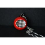 Enamelled apple pendant on chain