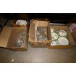2 Boxes of mixed Glass Wares & 2 boxes of Solian Ware
